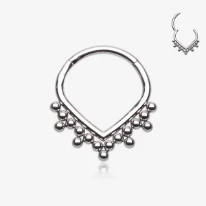 Bali Beads Chevron Teardrop Seamless Clicker Hoop Ring