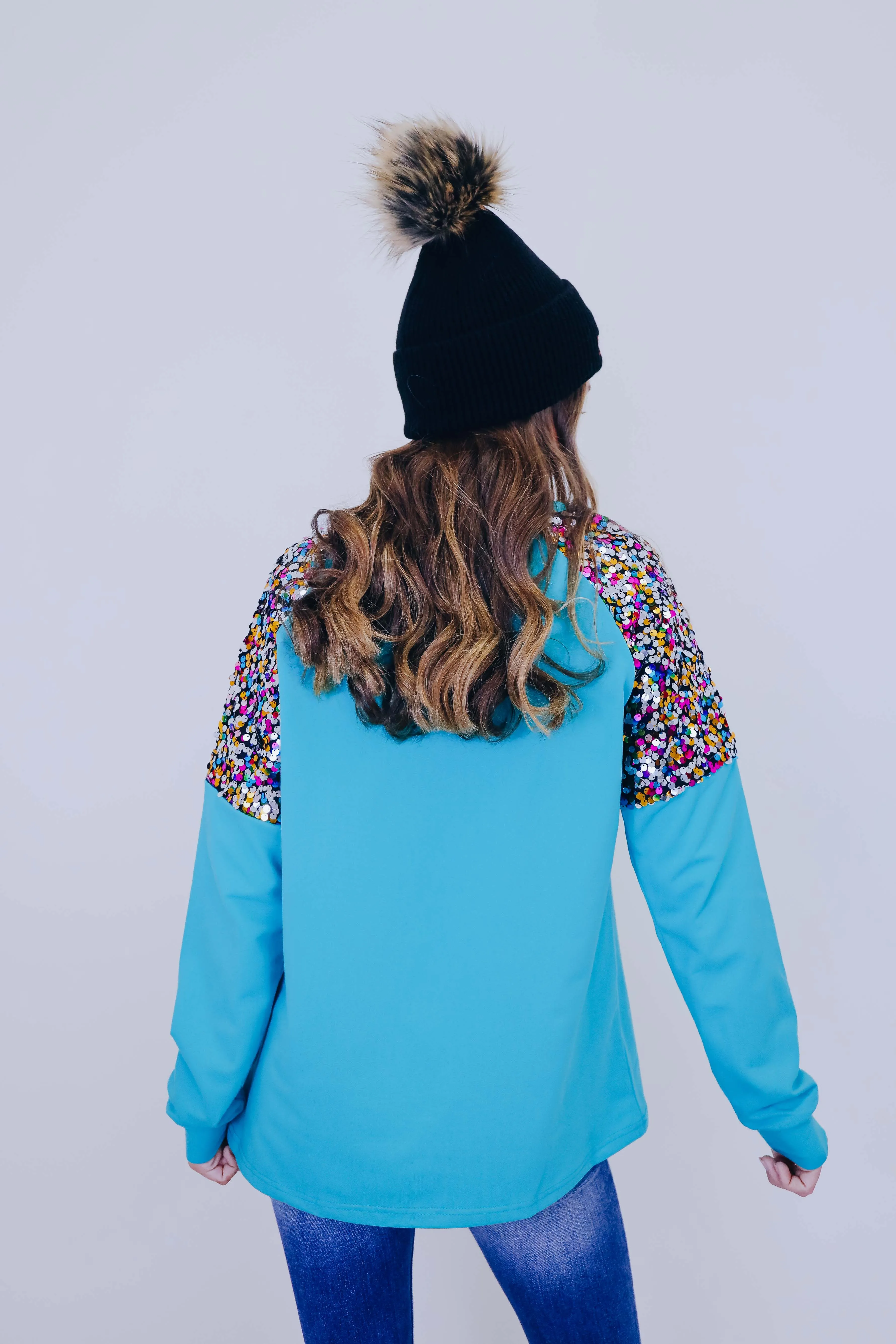 Be "Merry" Chenille Patch Sequin Top