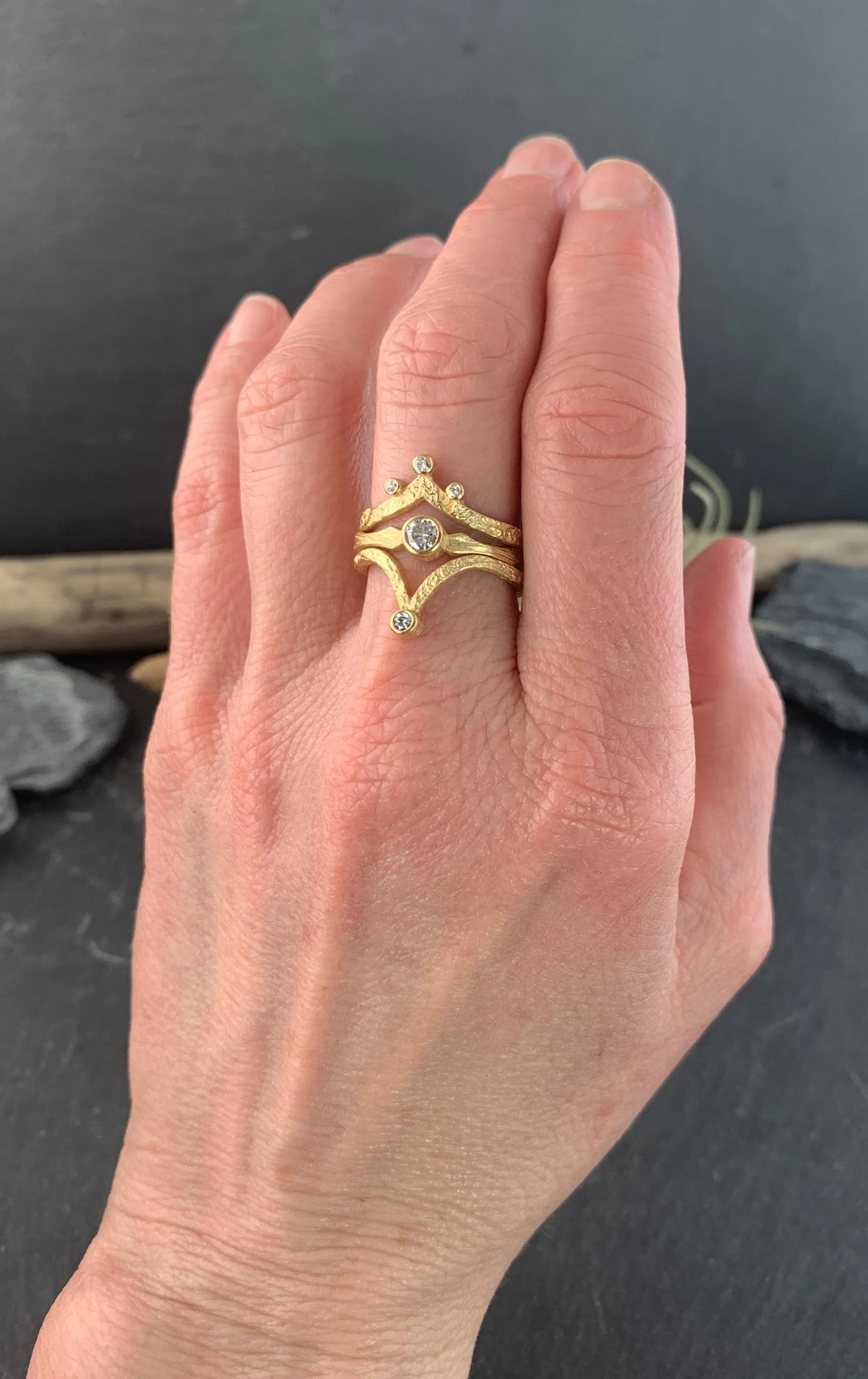 Bedrock Chevron Band and 3 Diamonds