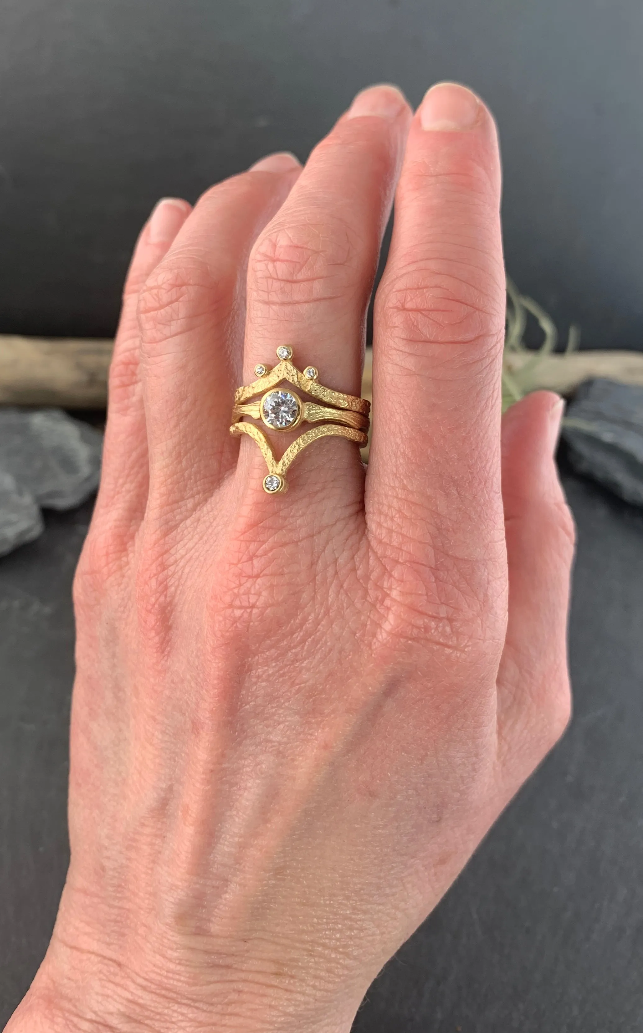 Bedrock Chevron Band and 3 Diamonds