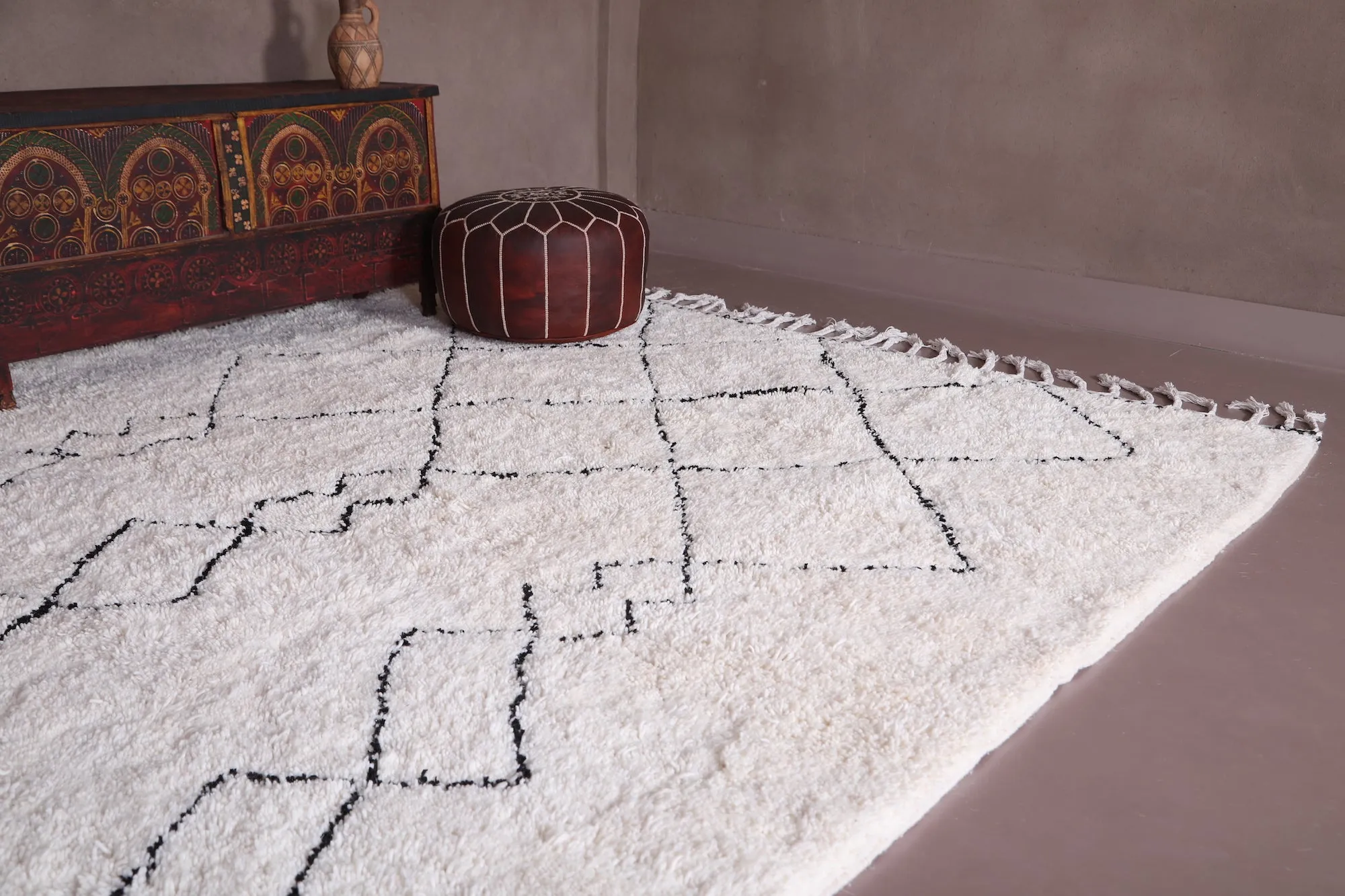 Beni ourain Rug - Handmade rug - Wool Moroccan carpet - Custom Rug