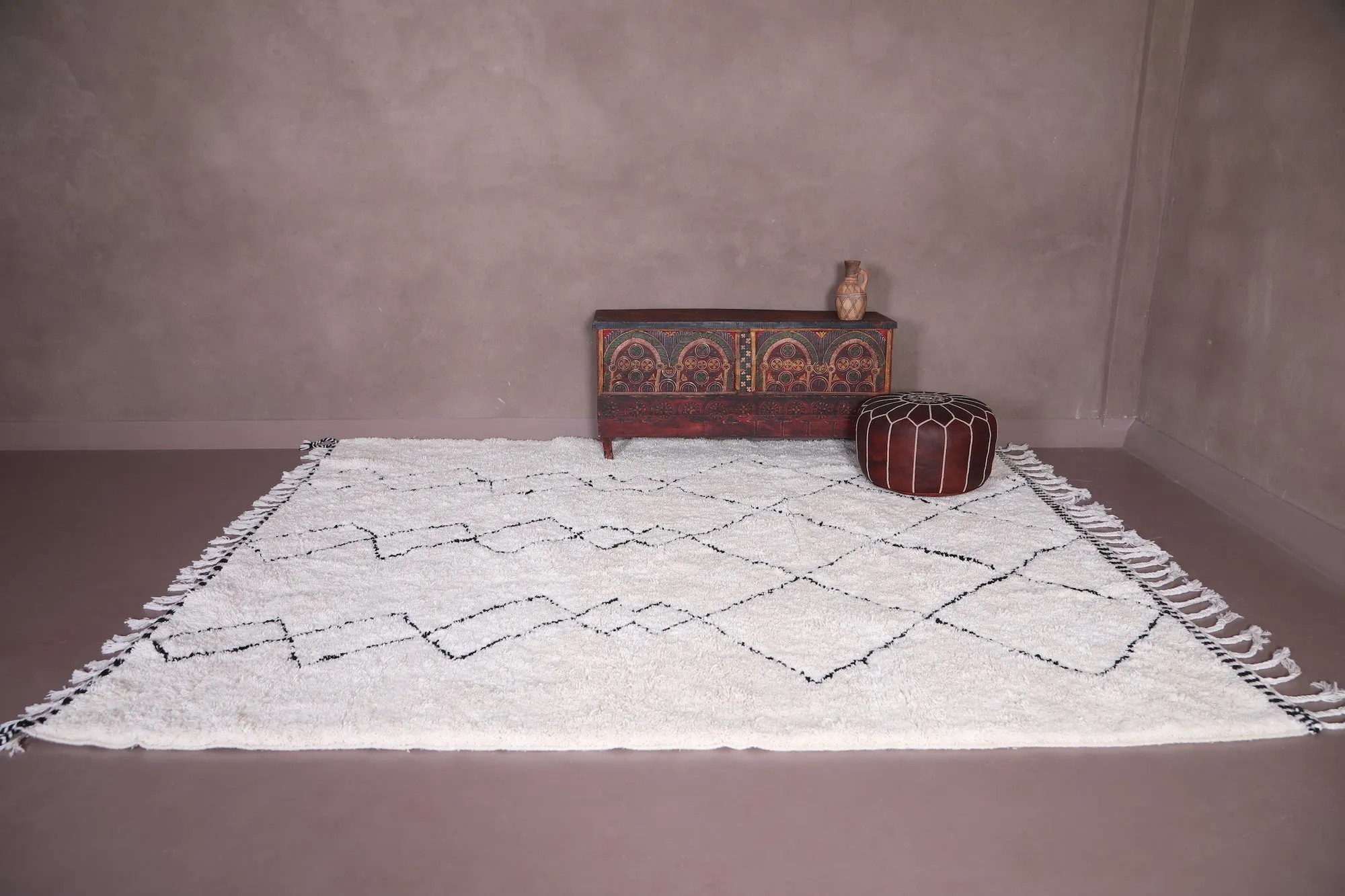 Beni ourain Rug - Handmade rug - Wool Moroccan carpet - Custom Rug