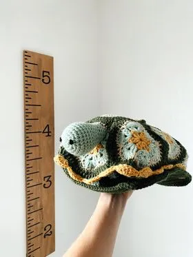 Benjamin the Turtle Nap Buddy Crochet Pattern - Turtle Toddler Blanket Crochet Pattern