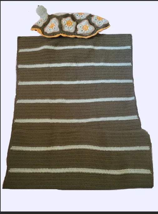 Benjamin the Turtle Nap Buddy Crochet Pattern - Turtle Toddler Blanket Crochet Pattern