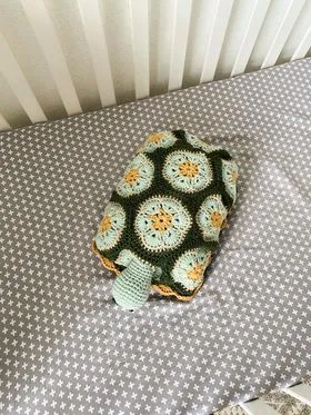 Benjamin the Turtle Nap Buddy Crochet Pattern - Turtle Toddler Blanket Crochet Pattern