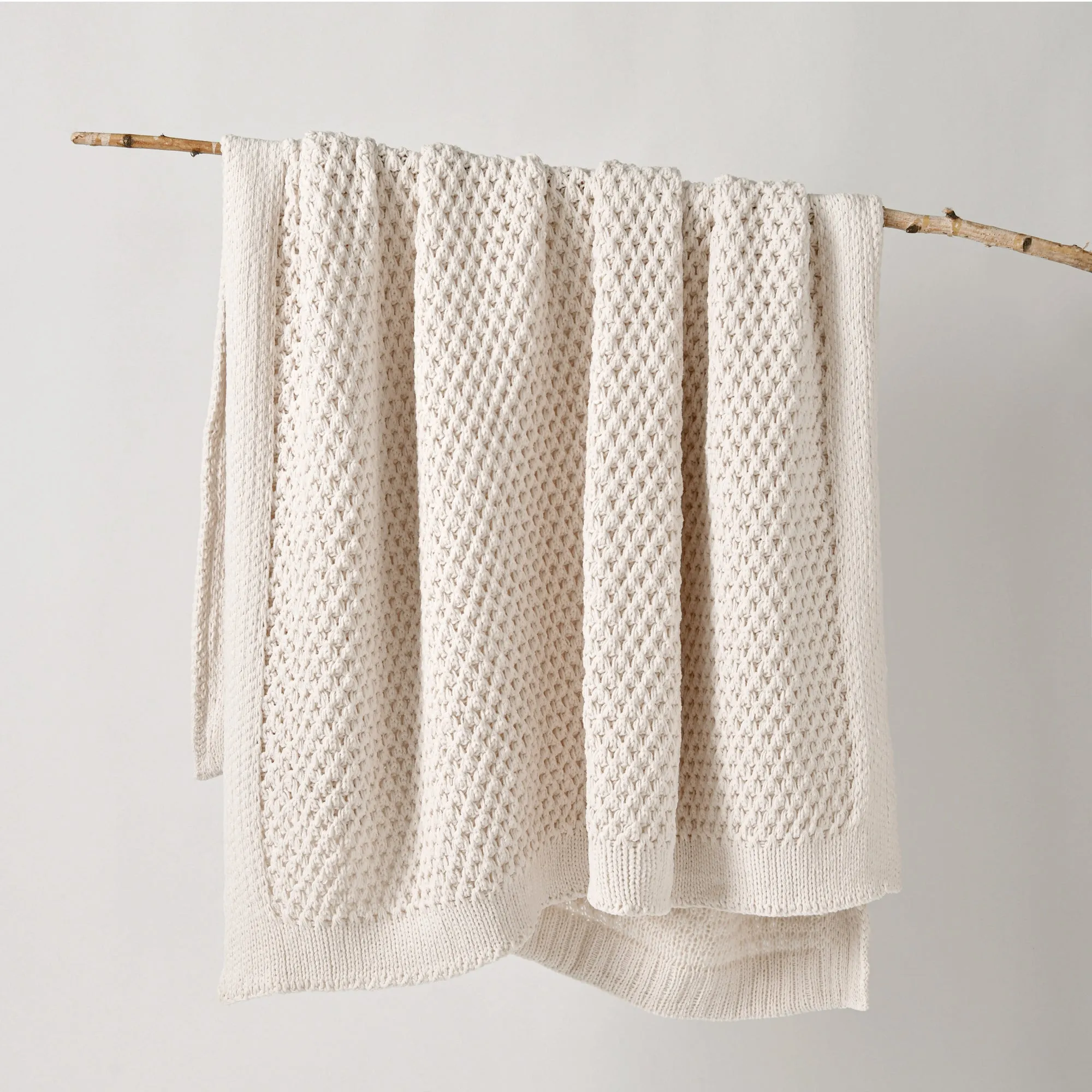 Bianca Australian SOFALA Throw Rug Polyester Chenille Cream
