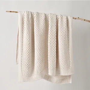 Bianca Australian SOFALA Throw Rug Polyester Chenille Cream