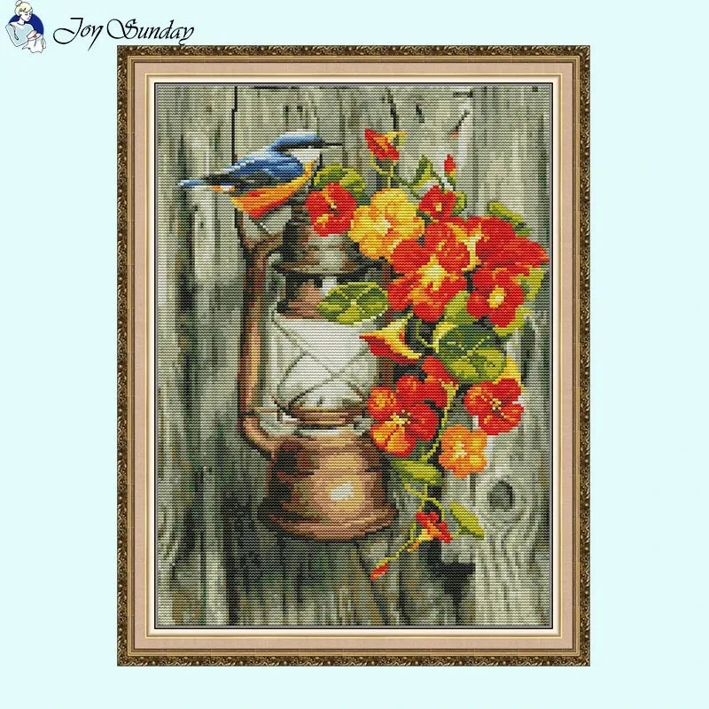 Bird on Horse Lamp Still Life Pattern Cross And Stitch