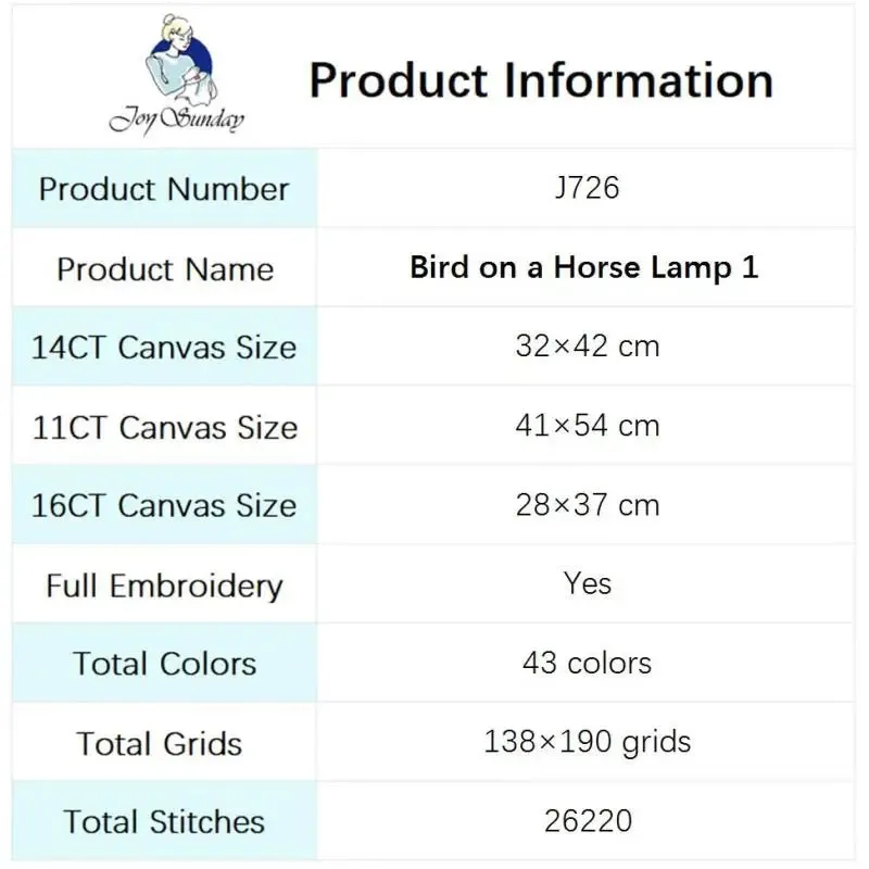 Bird on Horse Lamp Still Life Pattern Cross And Stitch