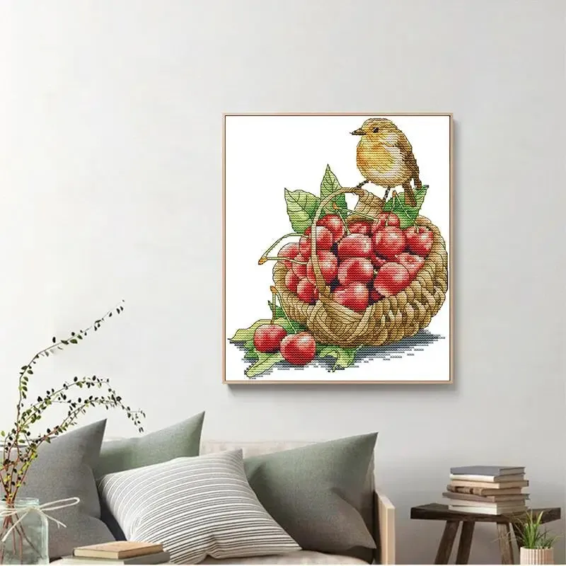 Birdie and Cheeries DIY Cross Stitch