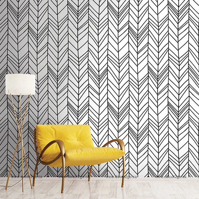 Black & White Chevron Wallpaper Mural