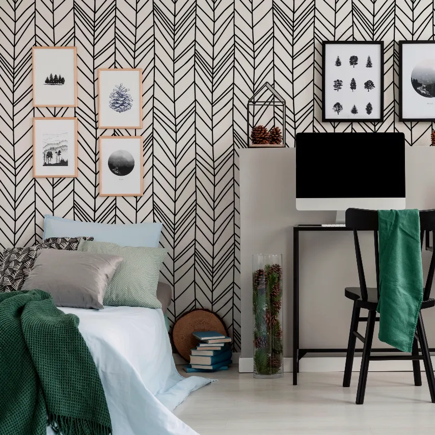 Black & White Chevron Wallpaper Mural
