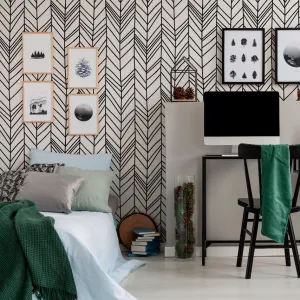 Black & White Chevron Wallpaper Mural