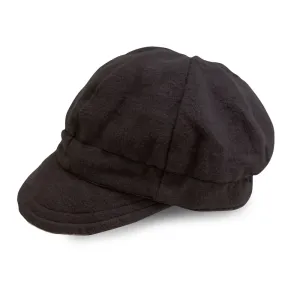 Black Flannel Newsboy Cap