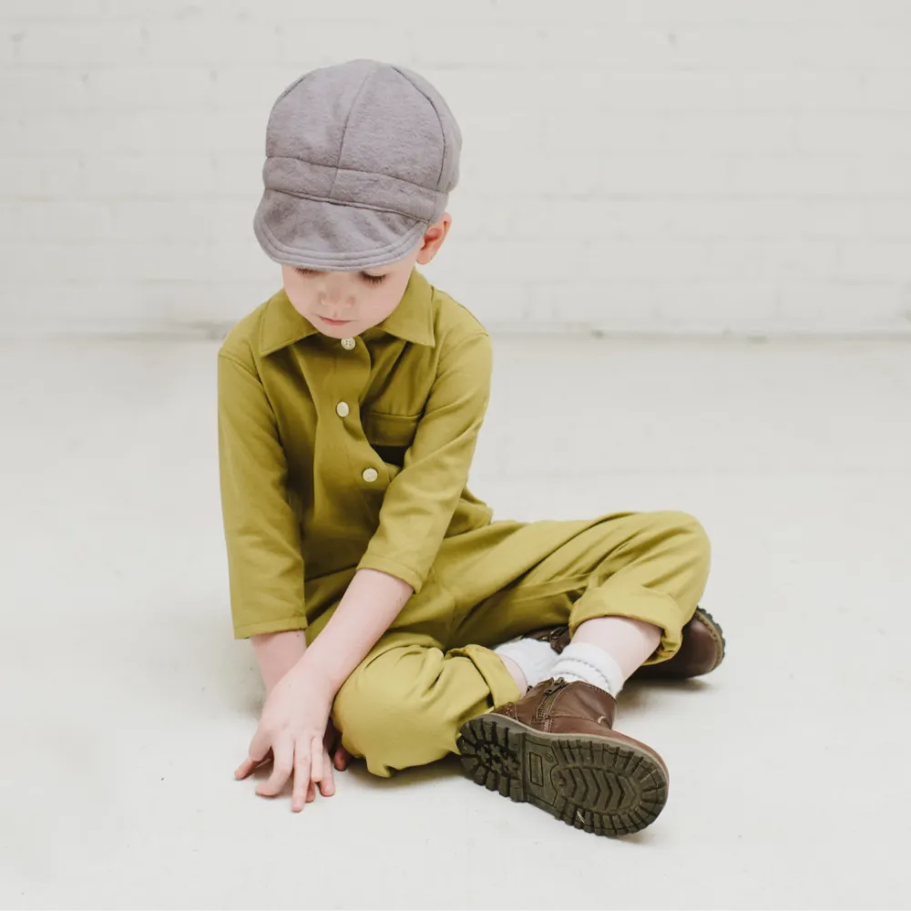 Black Flannel Newsboy Cap