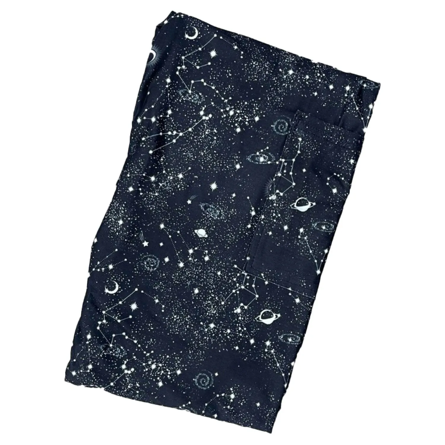 Black Galaxy Leggings - Nebula, Stars, Full Length Pocket Leggings Ready  to Ship