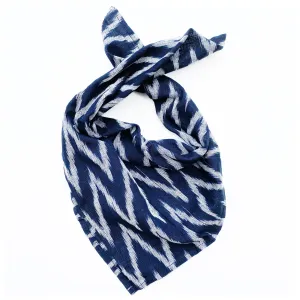 Black Grey Zig Zag Ikat Cotton Bandana