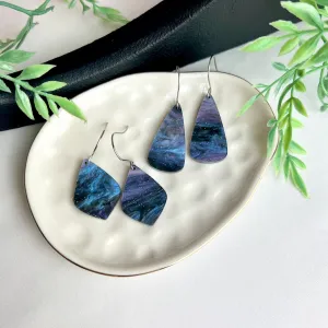 Blue Galaxy Drop Earrings