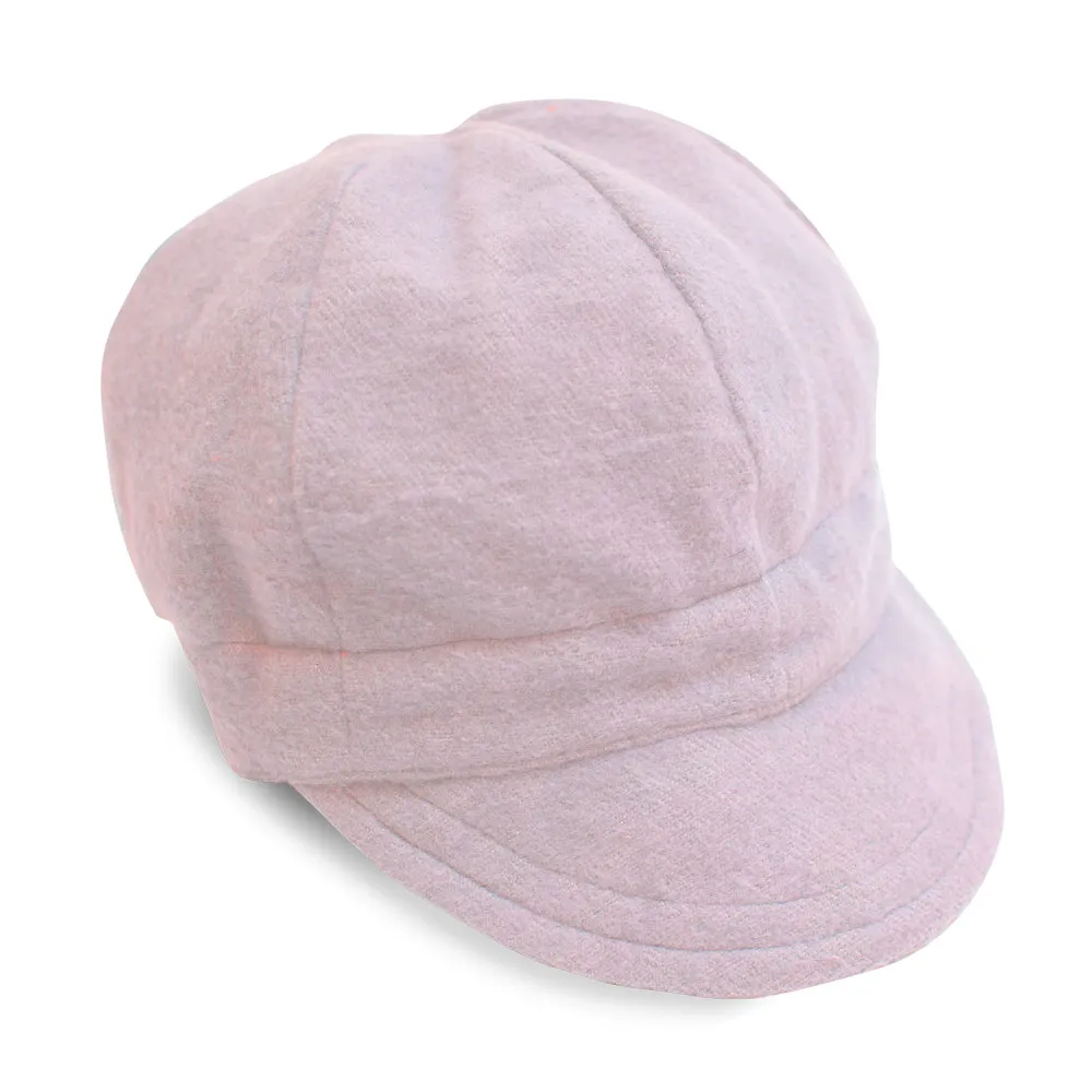 Blush Pink Flannel Newsboy Cap