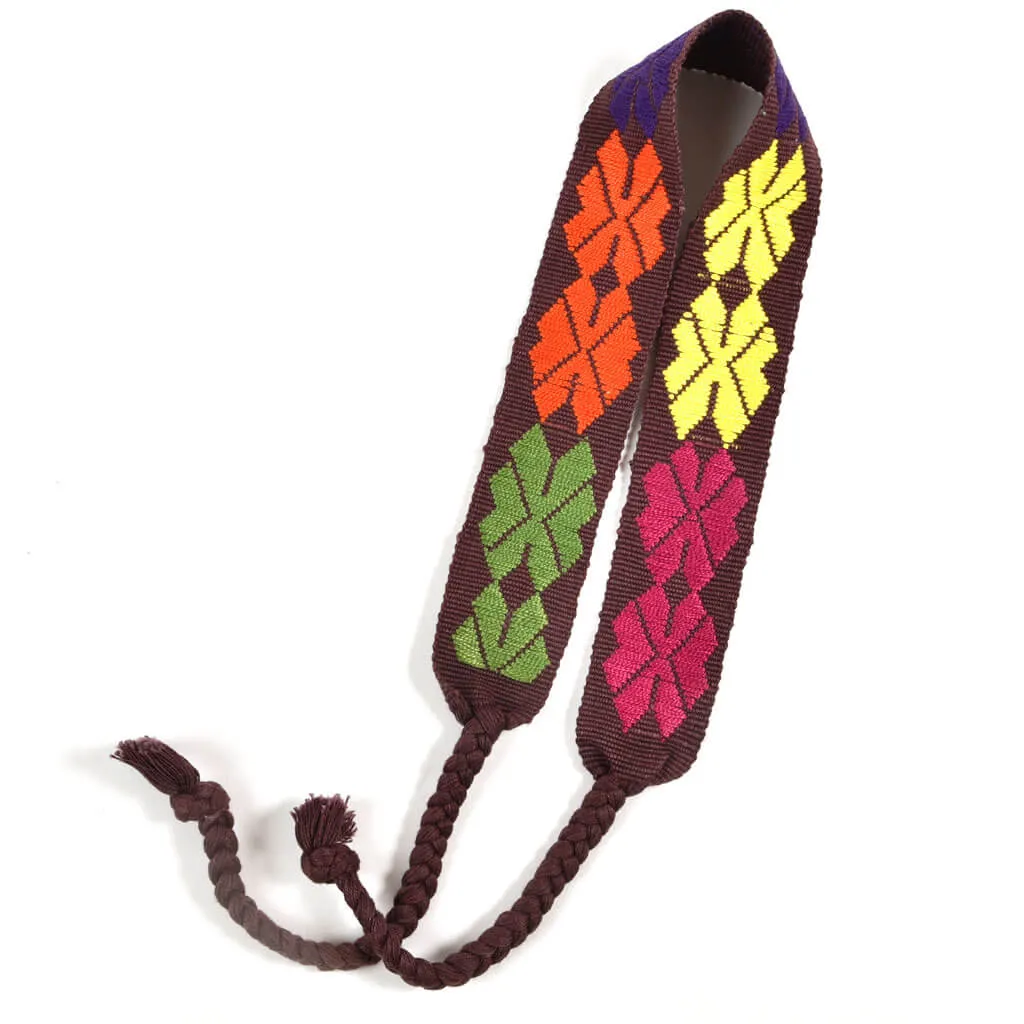 Boho Embroidered Headband | Brown