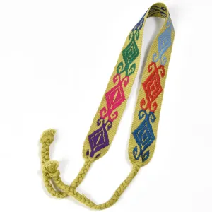 Boho Embroidered Headband | Lime Yellow