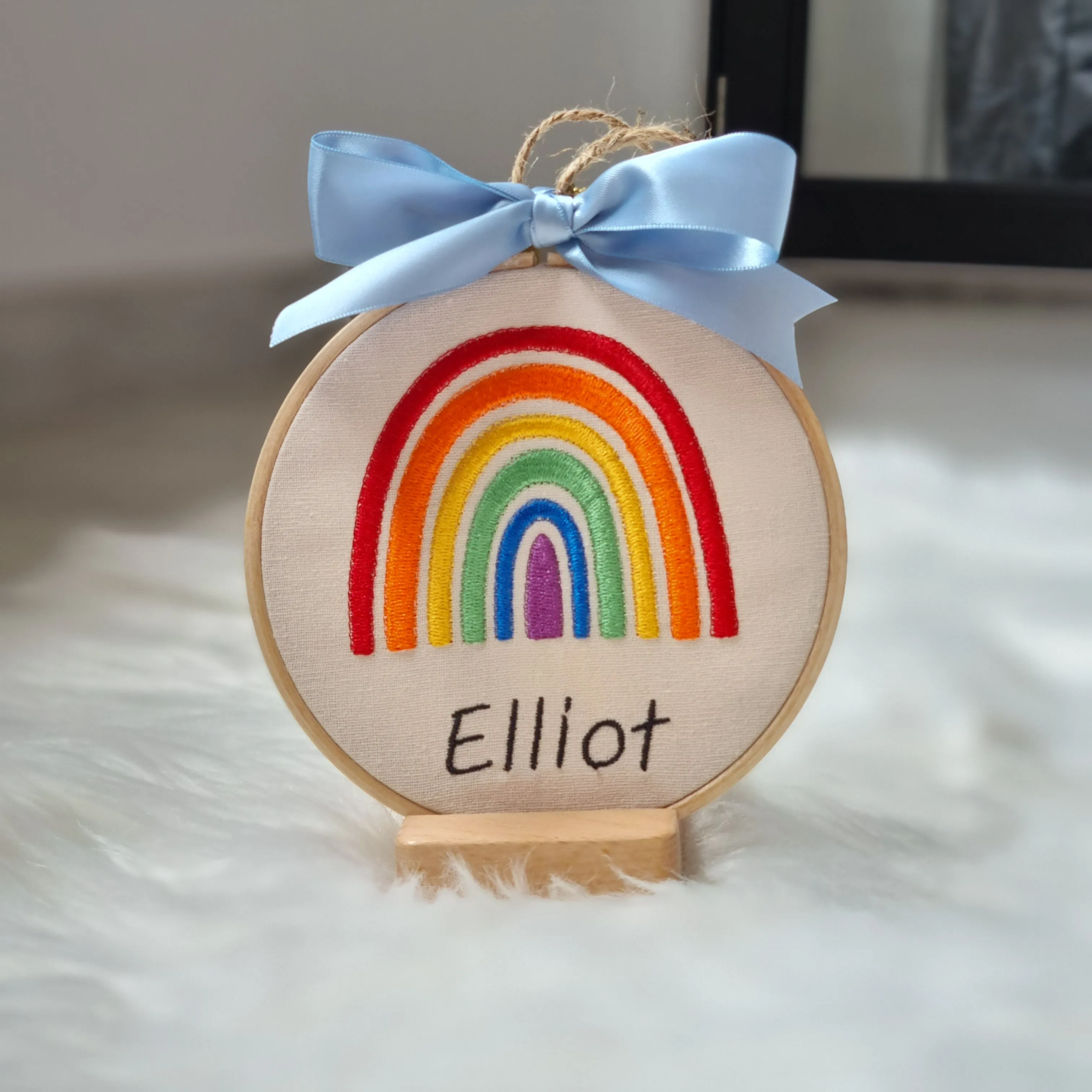 Boho Rainbow Embroidery Hoop