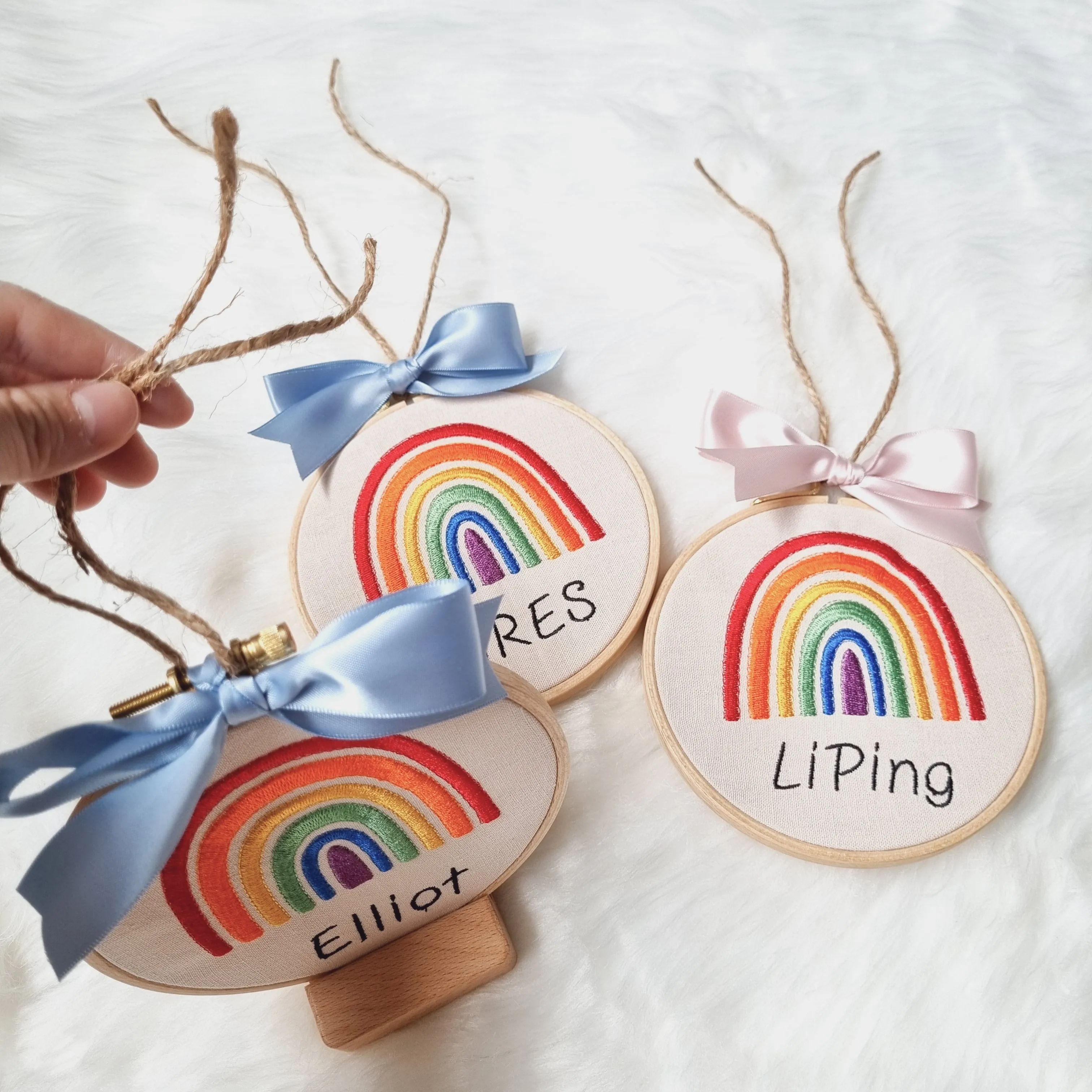 Boho Rainbow Embroidery Hoop