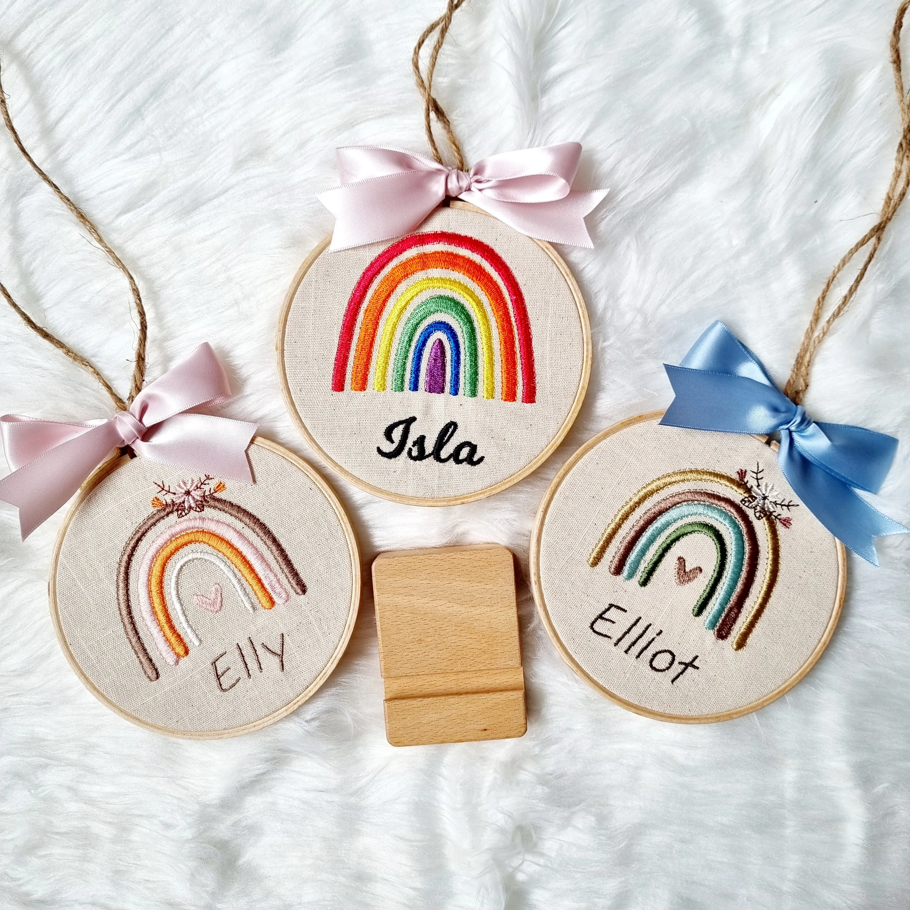 Boho Rainbow Embroidery Hoop