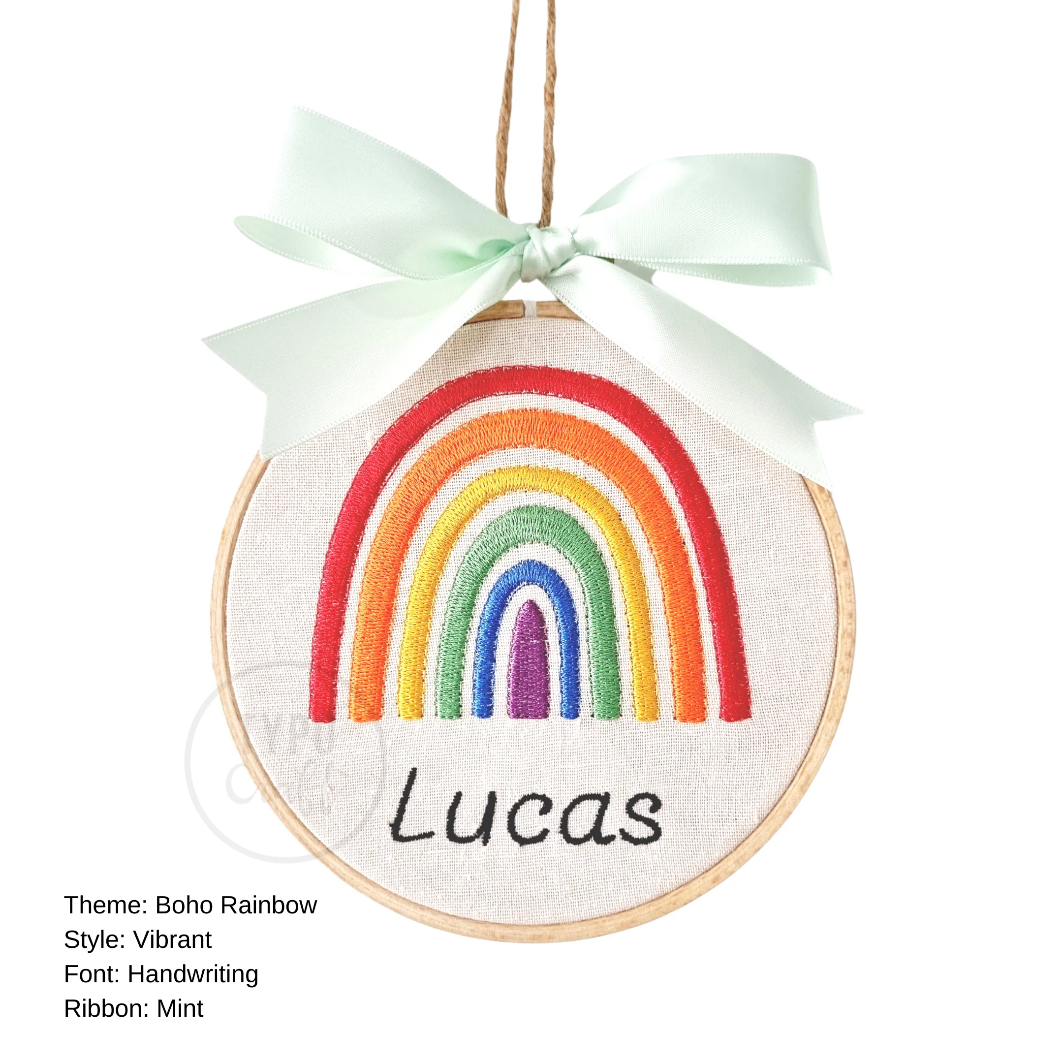 Boho Rainbow Embroidery Hoop
