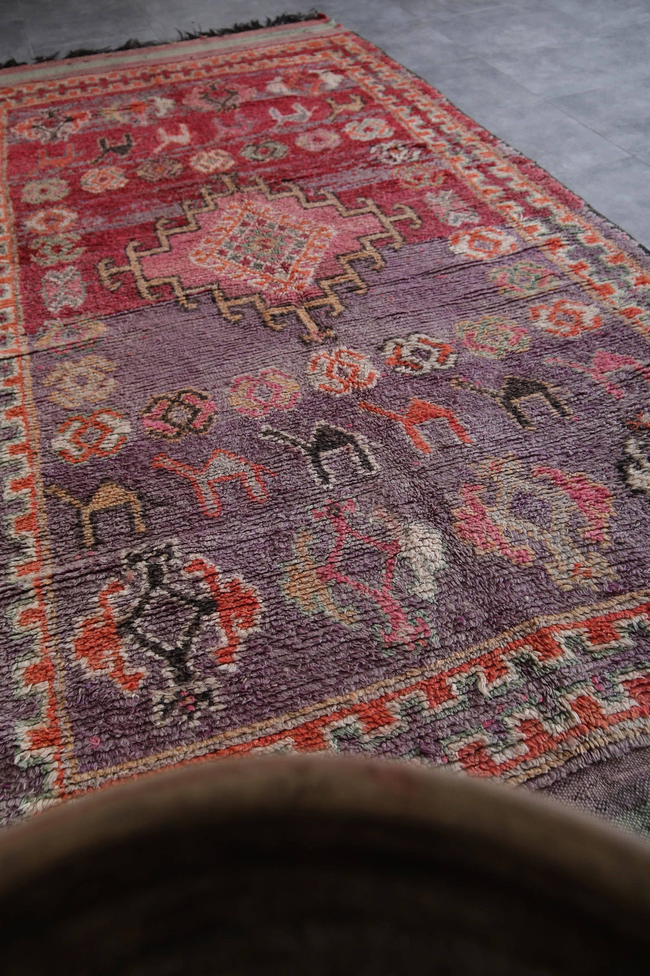 Boujaad Moroccan Rug with Vibrant Motifs - 6.3 x 13.9 Feet