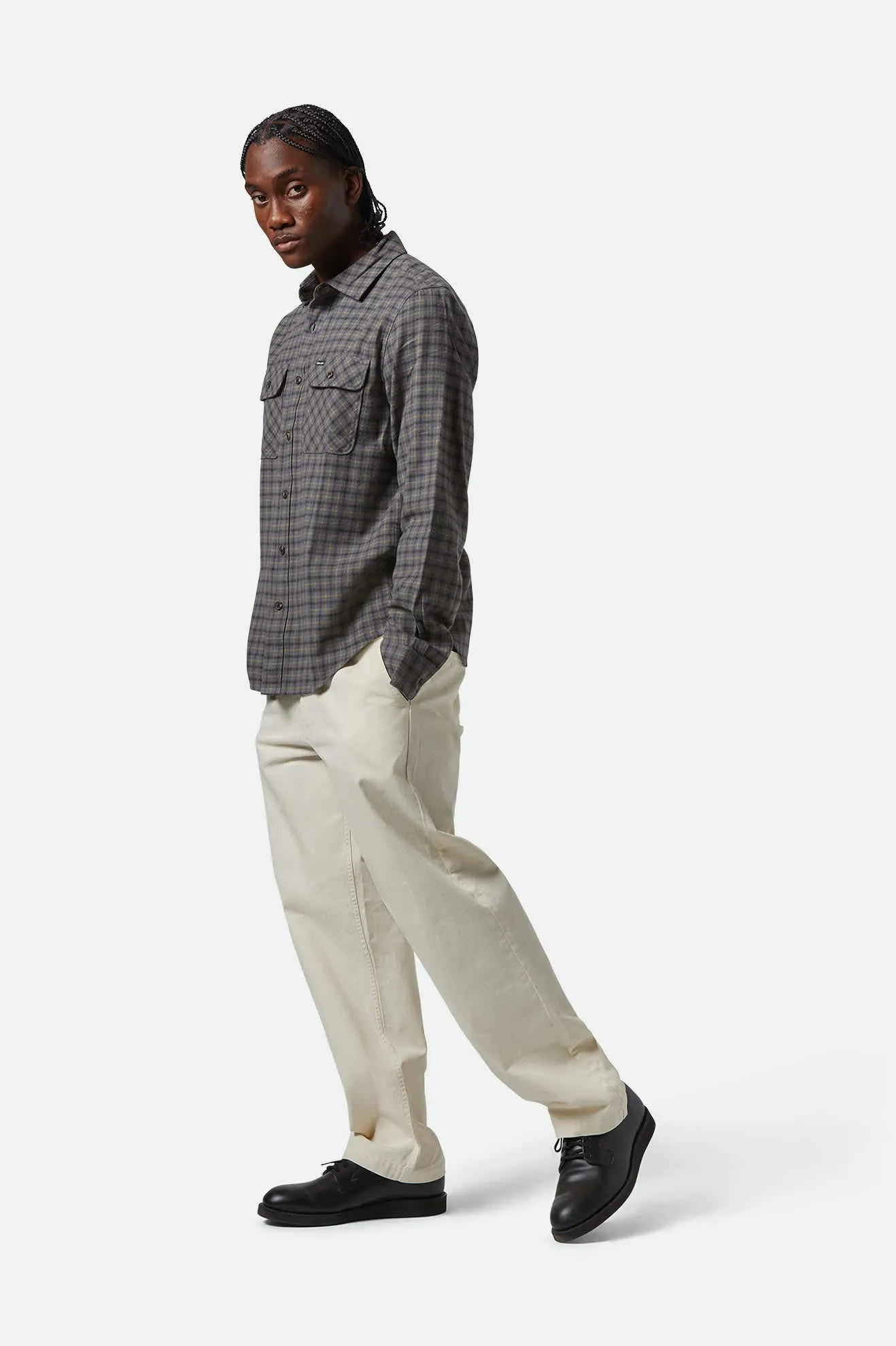 Bowery Lightweight Ultra Soft L/S Flannel - Charcoal/Ray Flower/Black