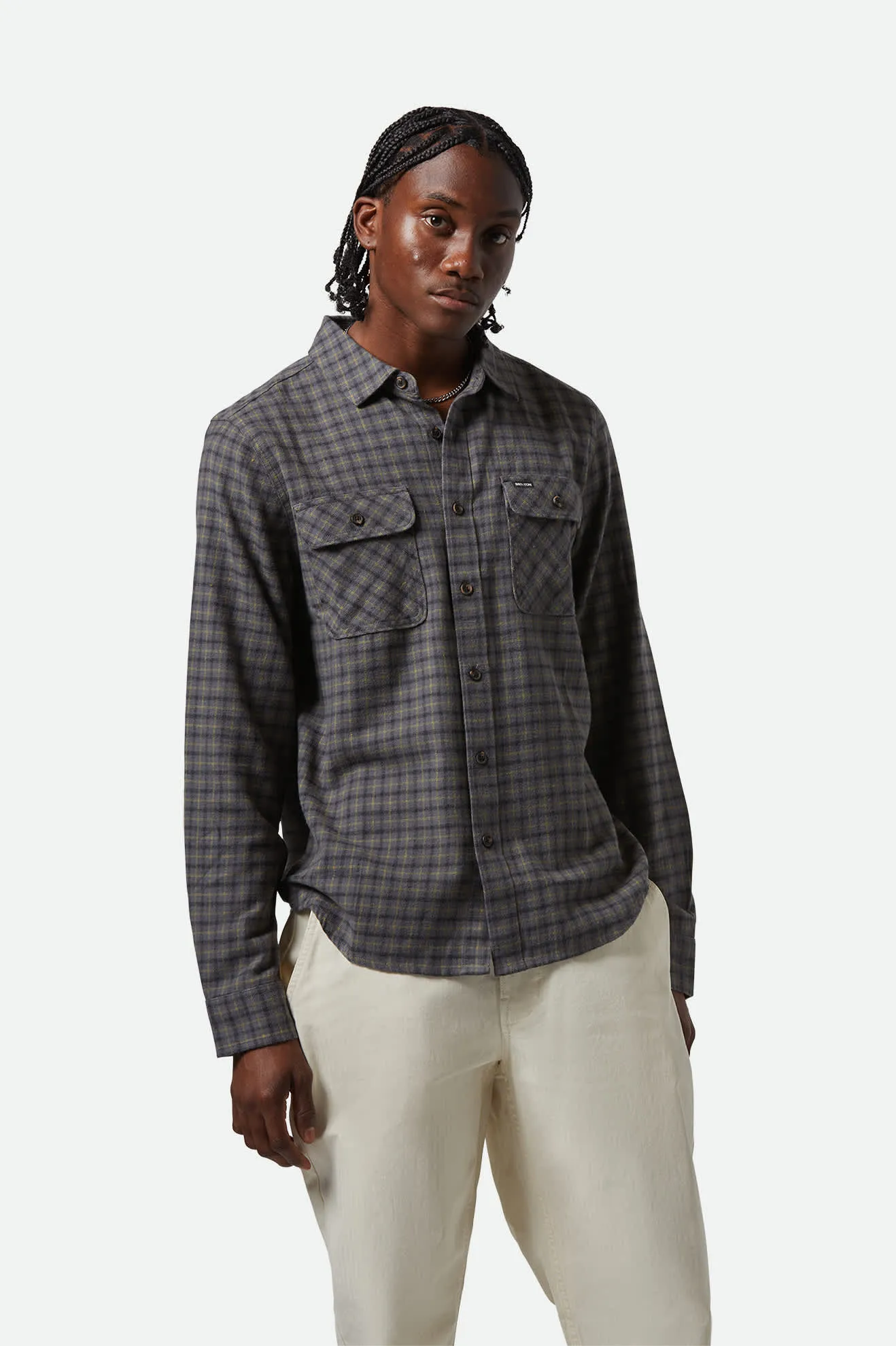 Bowery Lightweight Ultra Soft L/S Flannel - Charcoal/Ray Flower/Black