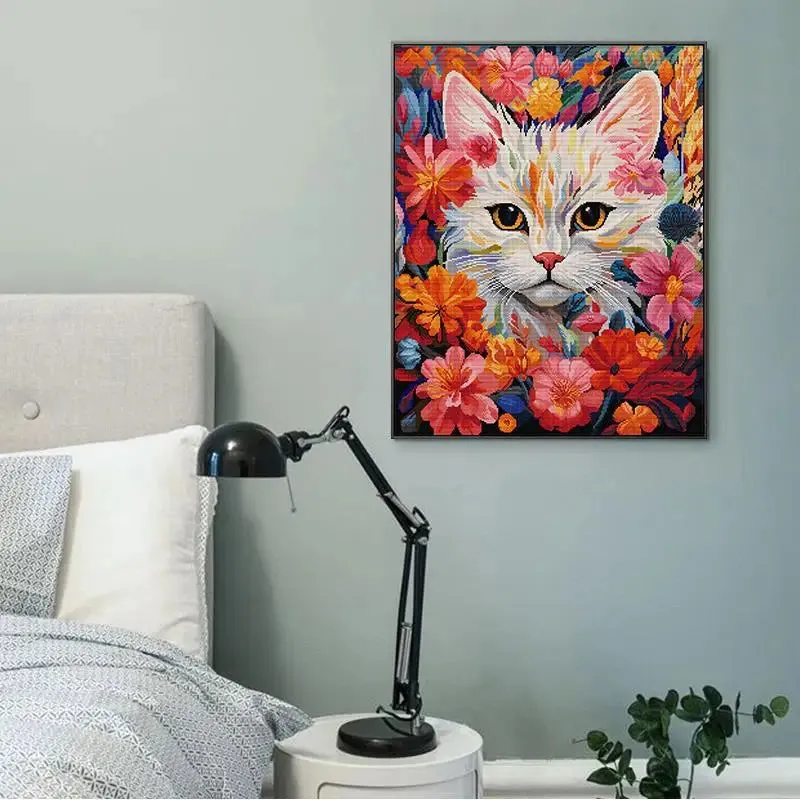 Cat in Flower Cat Cross Stitch Patterns