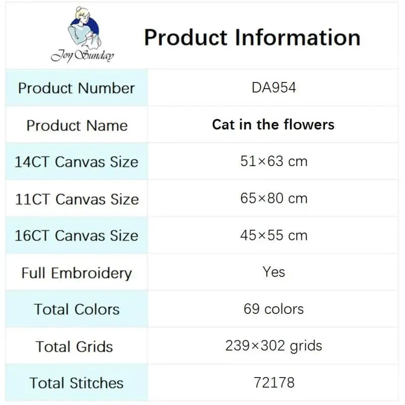 Cat in Flower Cat Cross Stitch Patterns