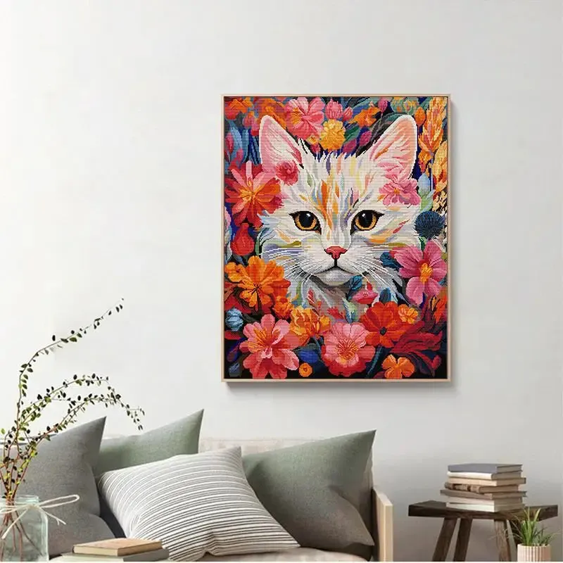 Cat in Flower Cat Cross Stitch Patterns