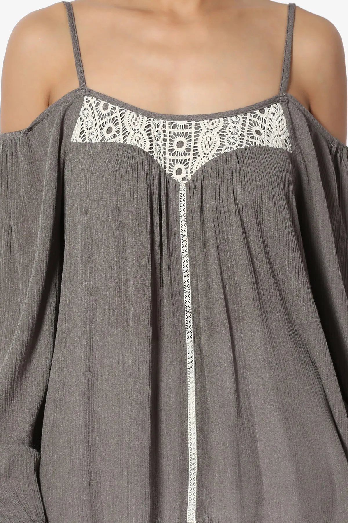 Cecilia Off Shoulder Embroidered Trim Blouse