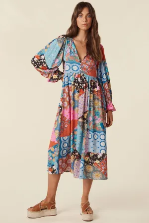 Cha Cha Boho Midi Dress - Jewel