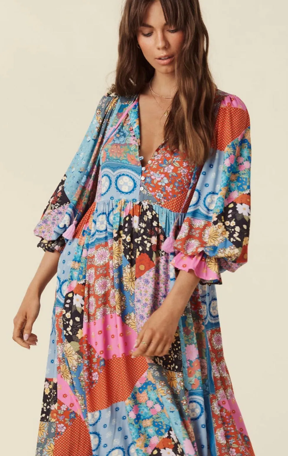 Cha Cha Boho Midi Dress - Jewel