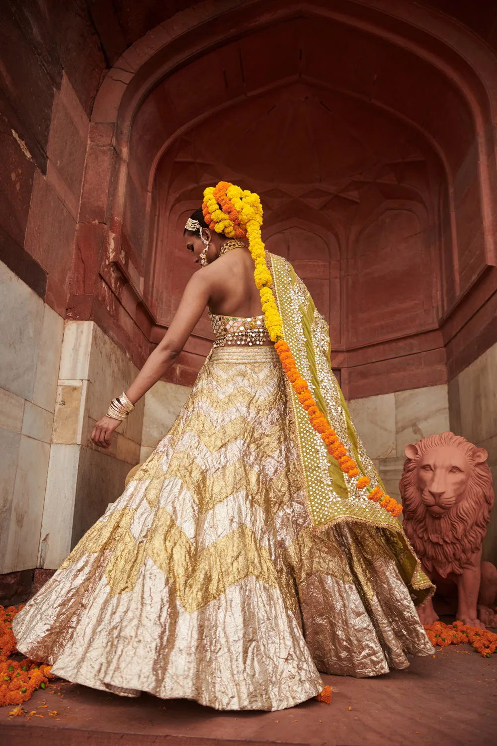 Chandi Sona Chevron Lampi Lehenga
