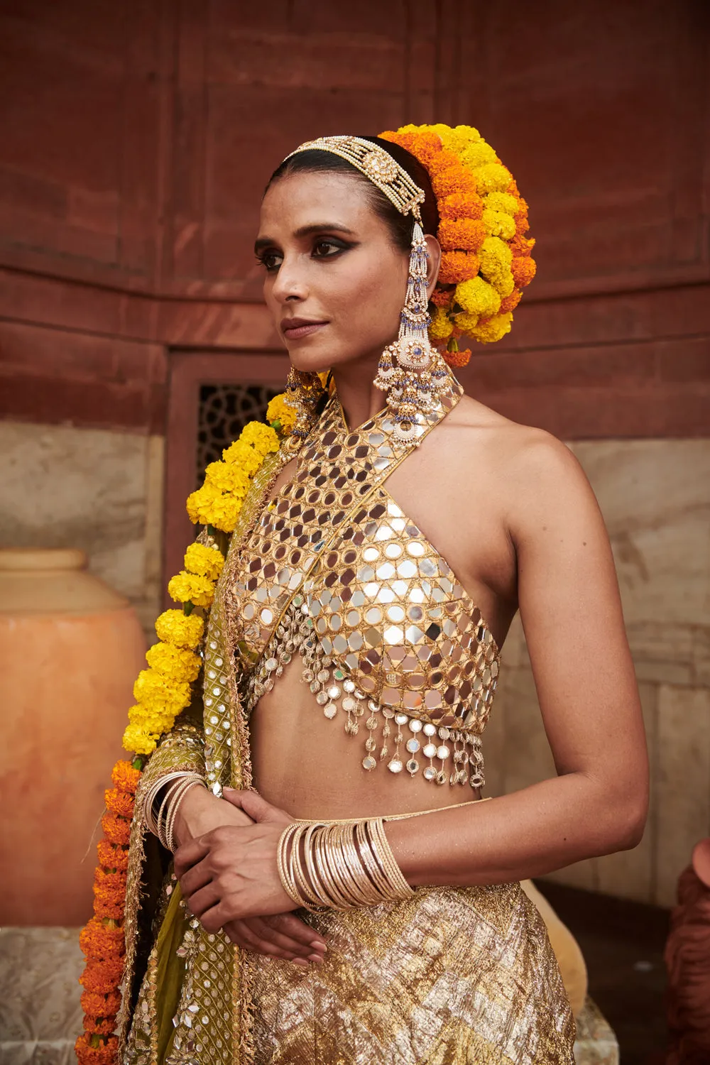 Chandi Sona Chevron Lampi Lehenga