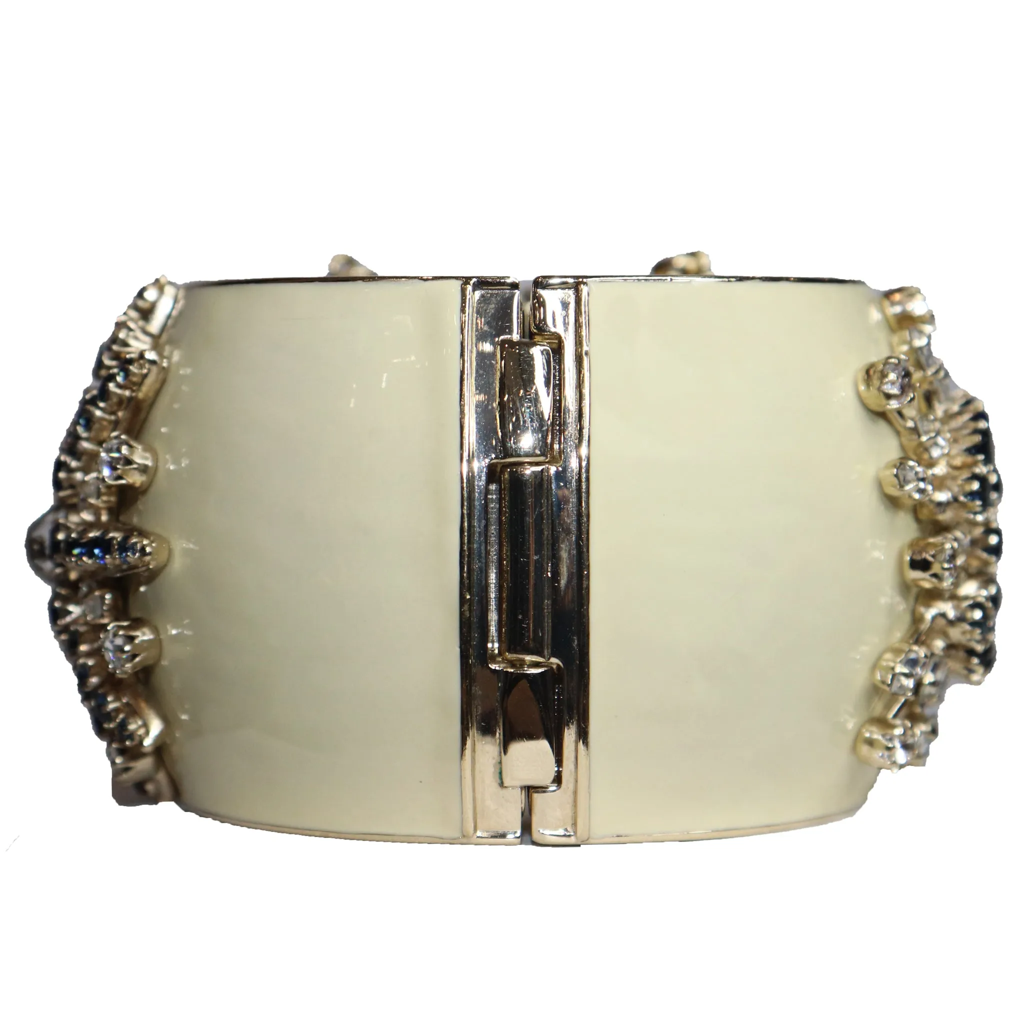 Chanel Cream Bracelet with Rhinestone Jeweled 'CC' Logo and  Star