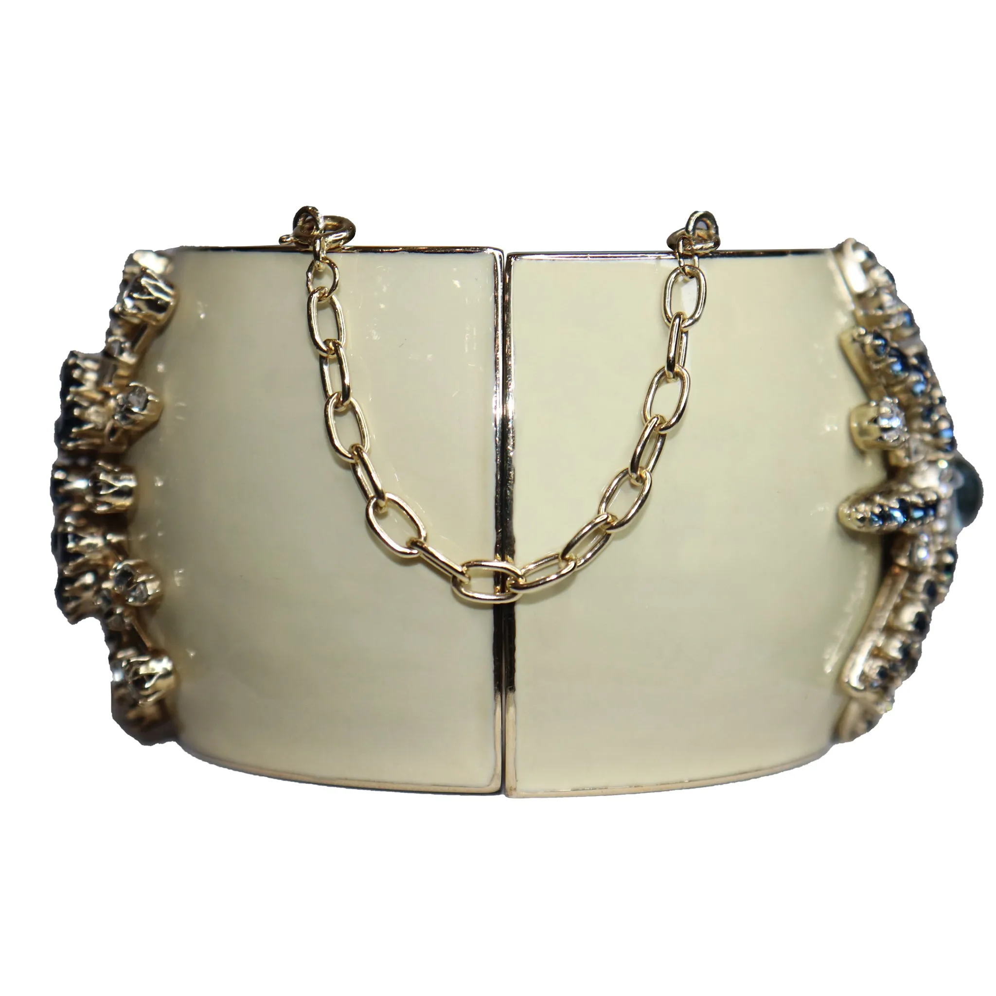 Chanel Cream Bracelet with Rhinestone Jeweled 'CC' Logo and  Star