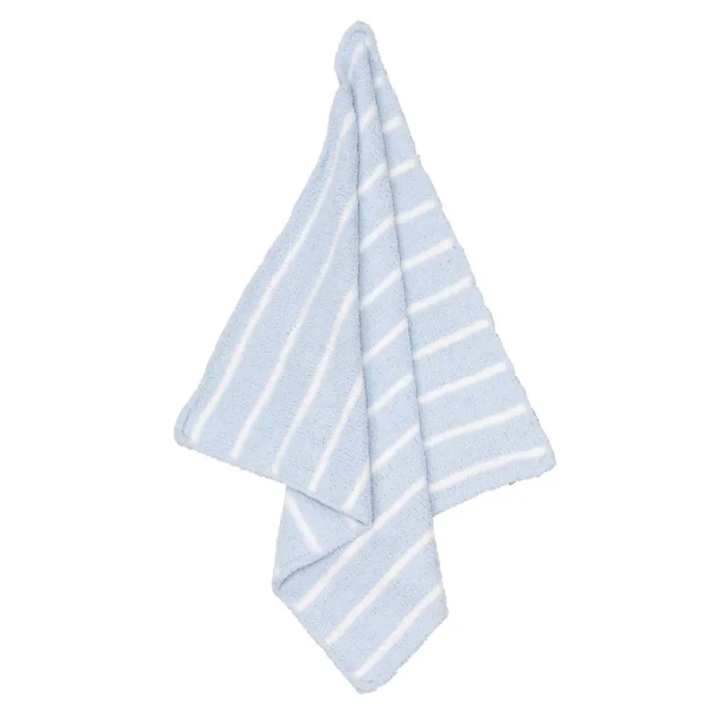 Chenille Blanket - Blue/Ivory
