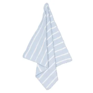 Chenille Blanket - Blue/Ivory