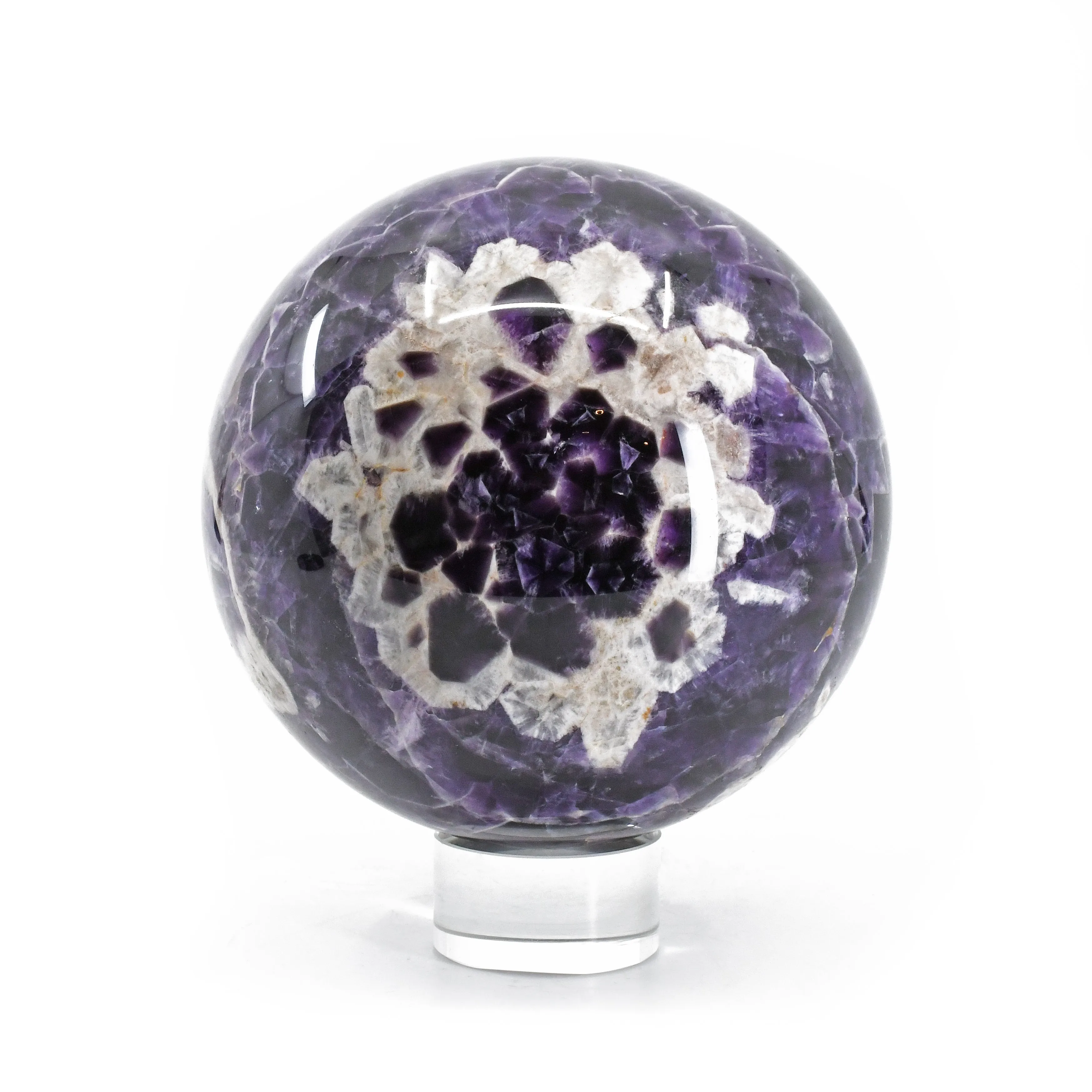Chevron Amethyst 4.4 inch 4.37 lb Polished Crystal Sphere - Tanzania