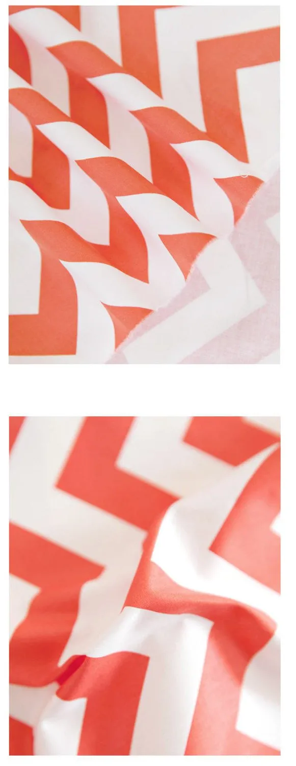 Chevron Cotton Fabric - Orange, Mint, Gray or Black - 62" Wide - By the Yard 68187 - Zig Zag Geometric