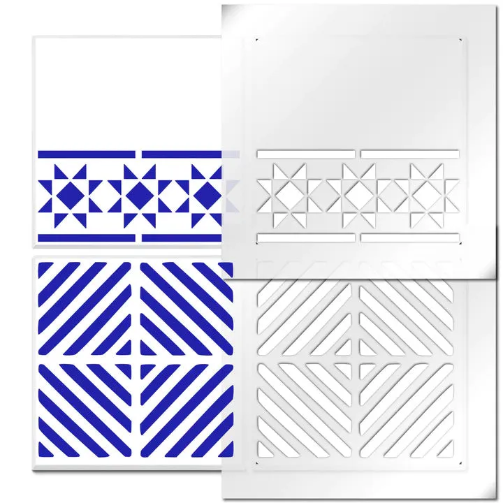 Chevron Tile & Border Stencils