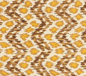 China Seas Fabric: Zizi Vertical - Custom Brown / Camel / Gold on Tinted 100% Linen
