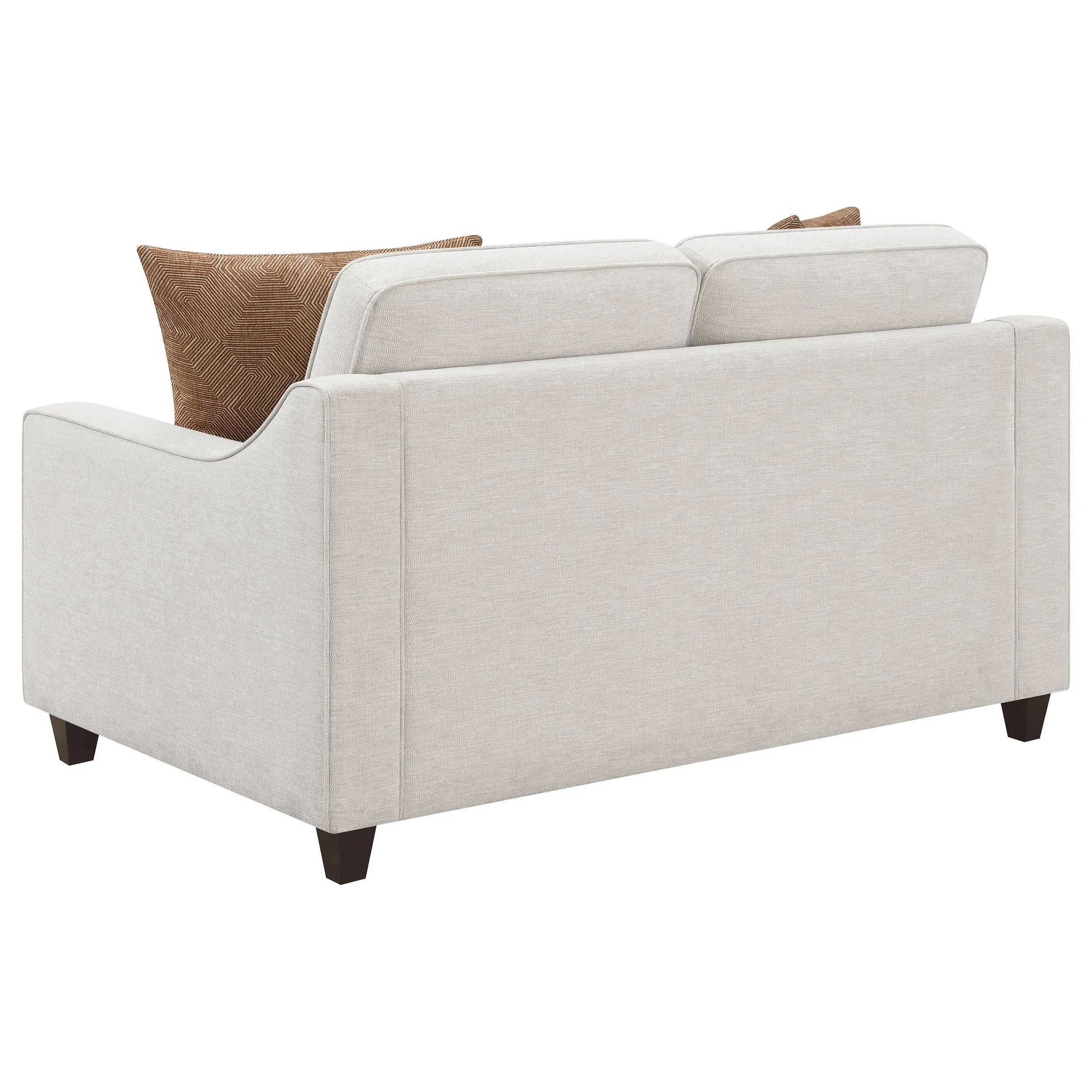 Christine 2-piece Upholstered Sloped Arm Sofa Set Beige