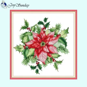 Christmas Beautiful Cross Stitch Kits Red Flower